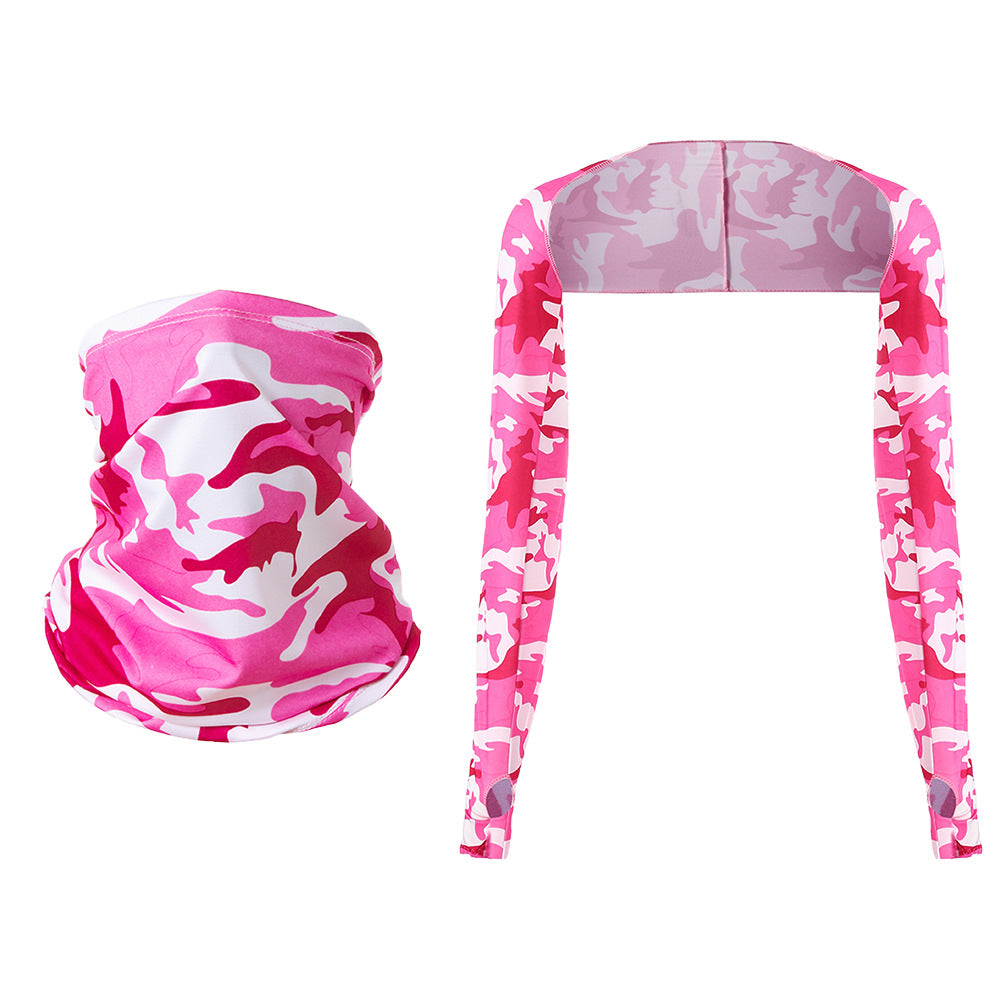 Conjunto unisex de verano con bufanda mágica informal y mangas para brazos