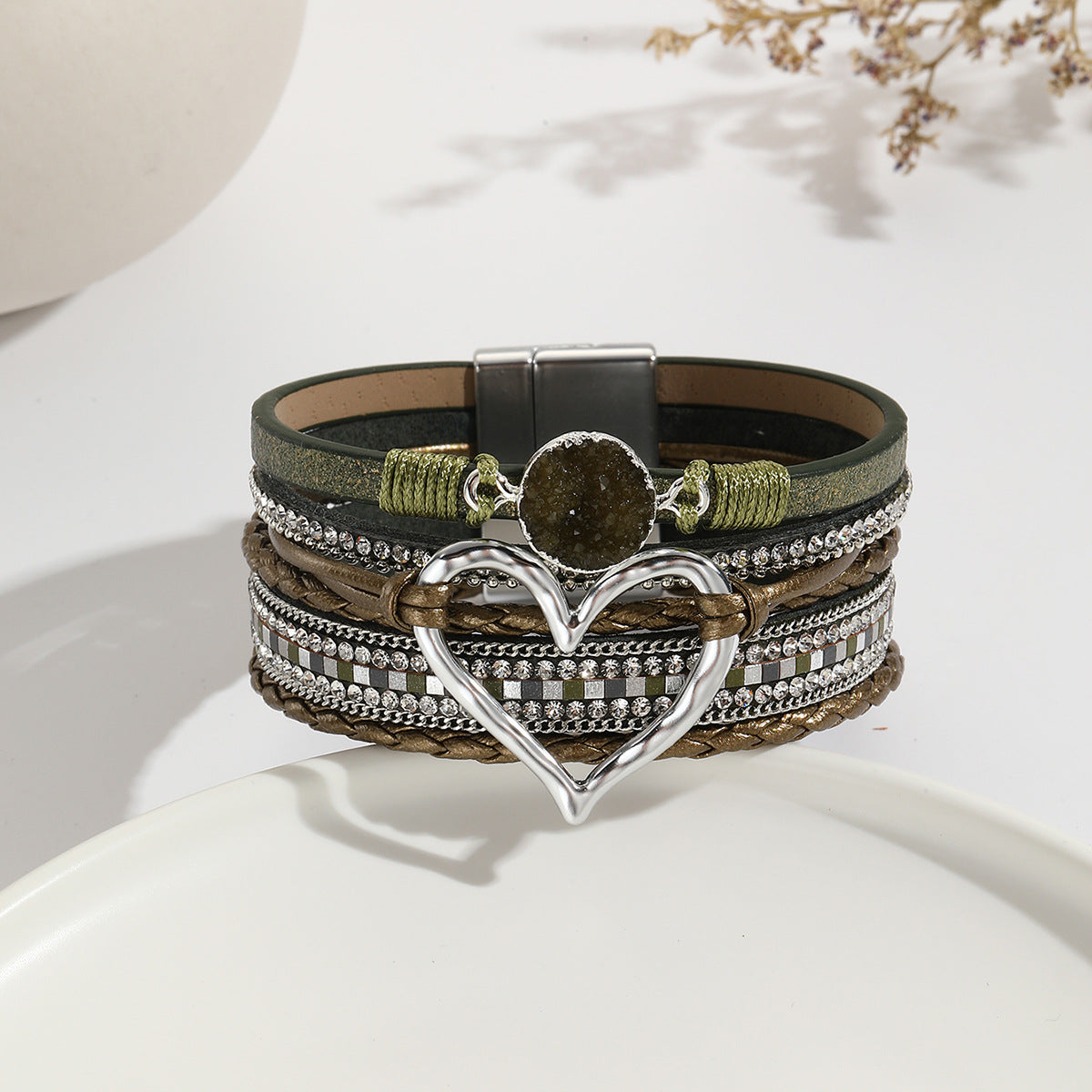 Bohemian Multi-Layer Heart-Shaped Wrap Bracelet