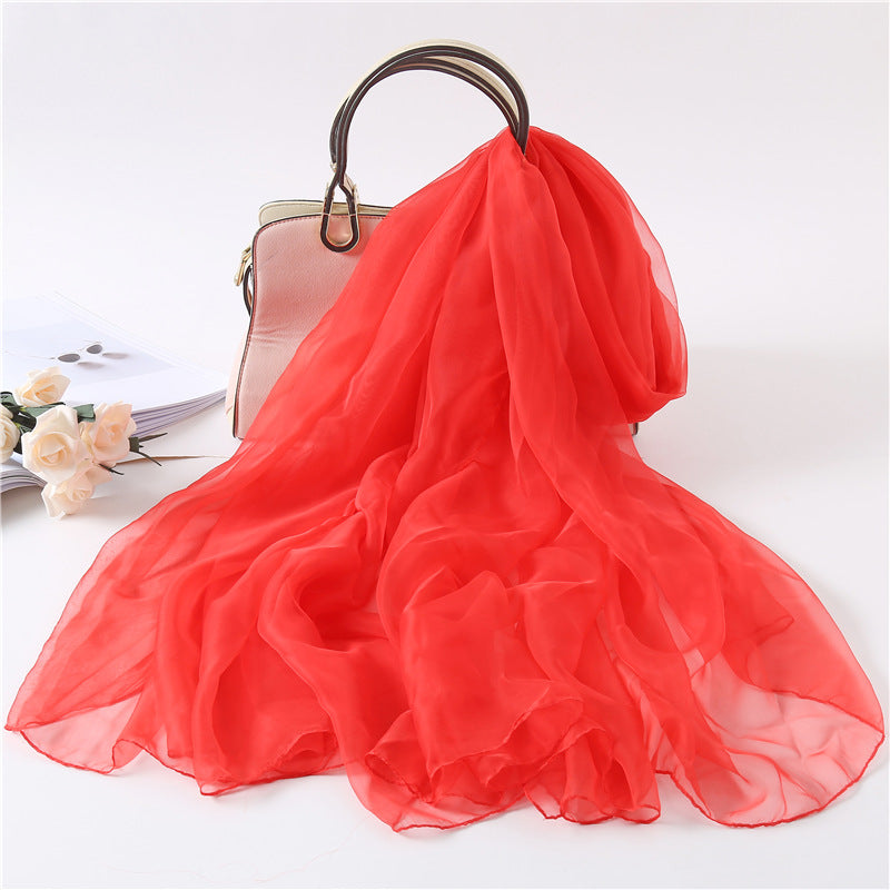 Large Size Solid Color Sunscreen Scarf for Women