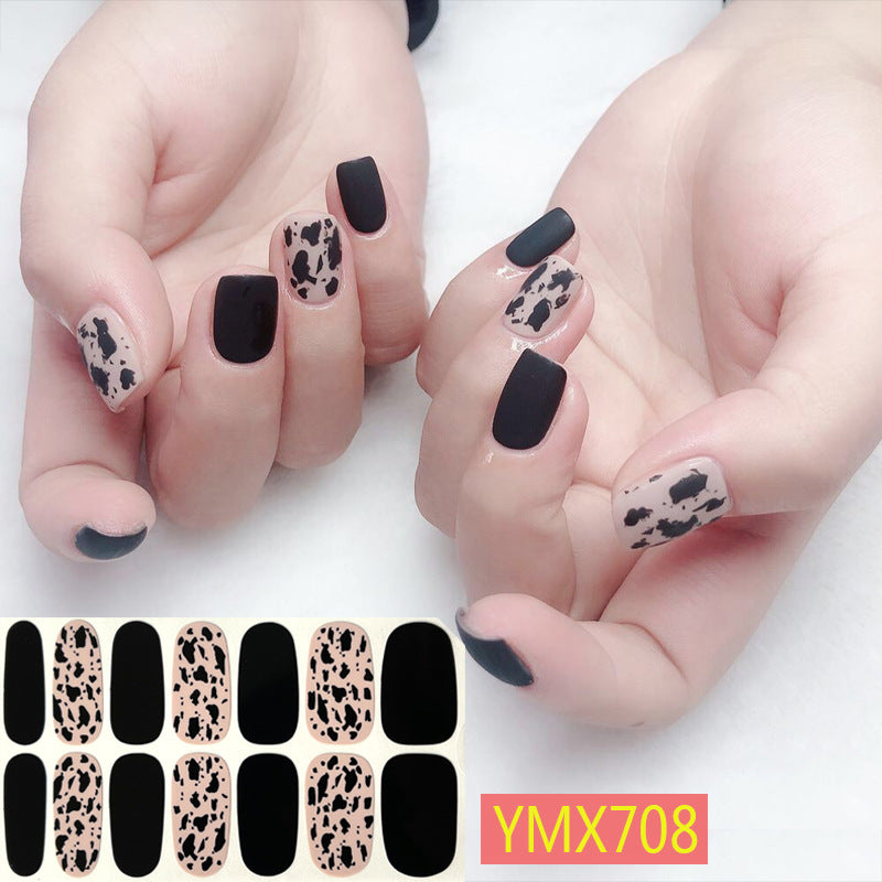Autocollants pour ongles motif vache léopard automne et hiver