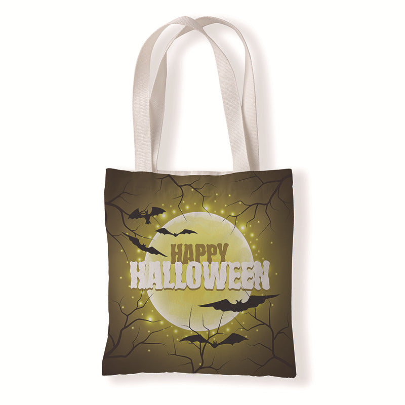 Bolsa de lona con estampado de dibujos animados de Halloween y terror