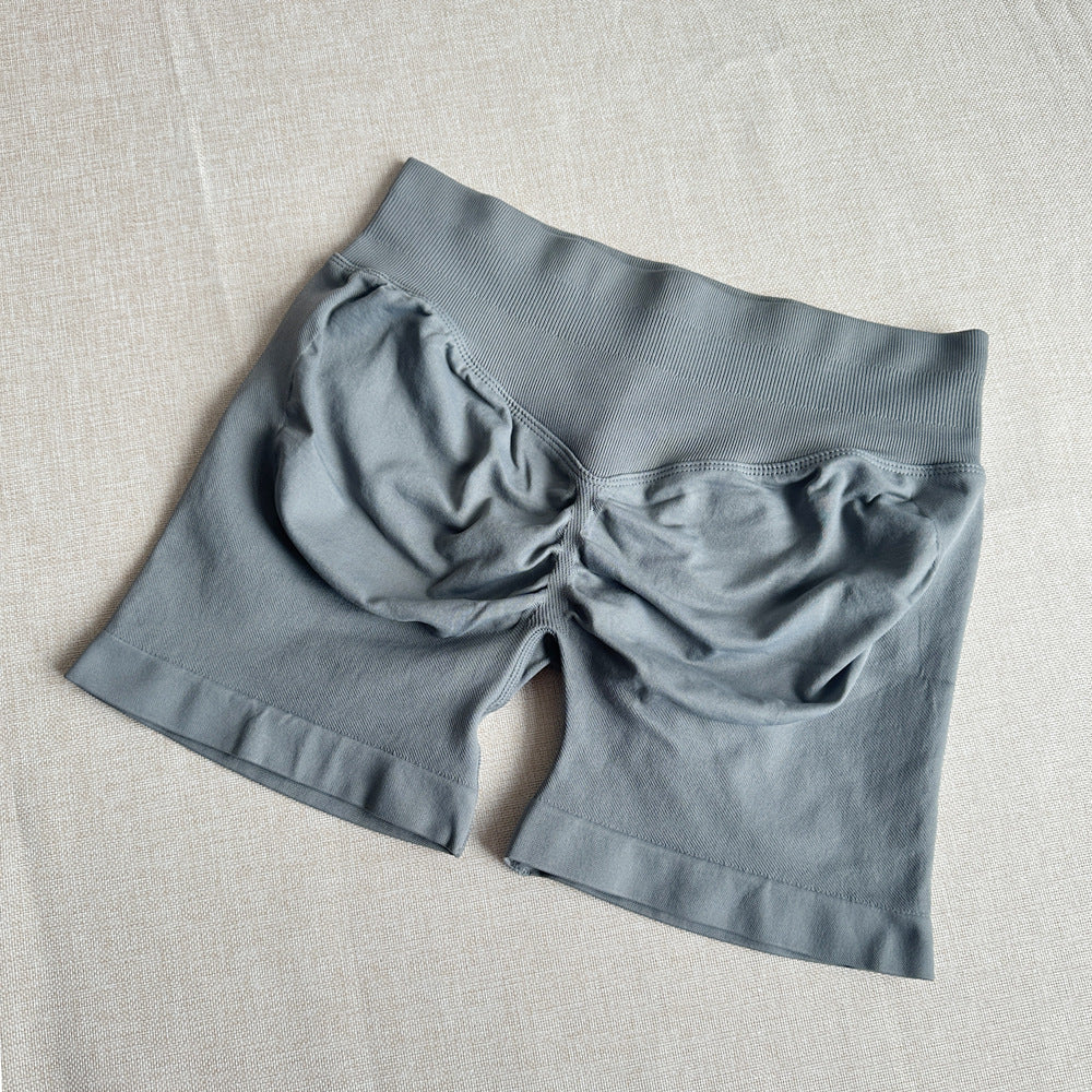 Pantalones cortos de yoga elásticos sin costuras para mujer, informales, a la moda
