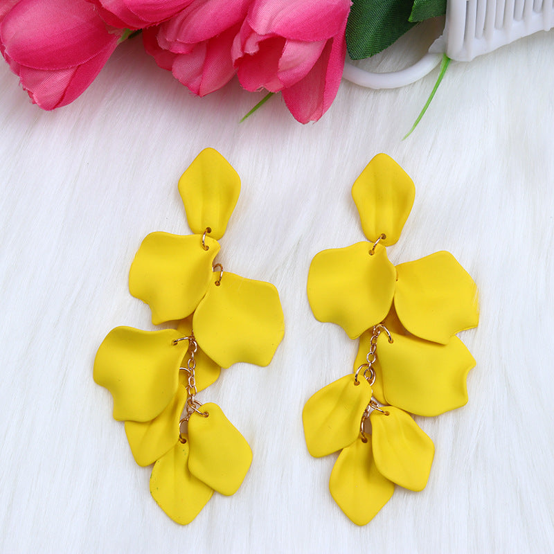 Bohemian Style Personalized Tassel Petal Earrings