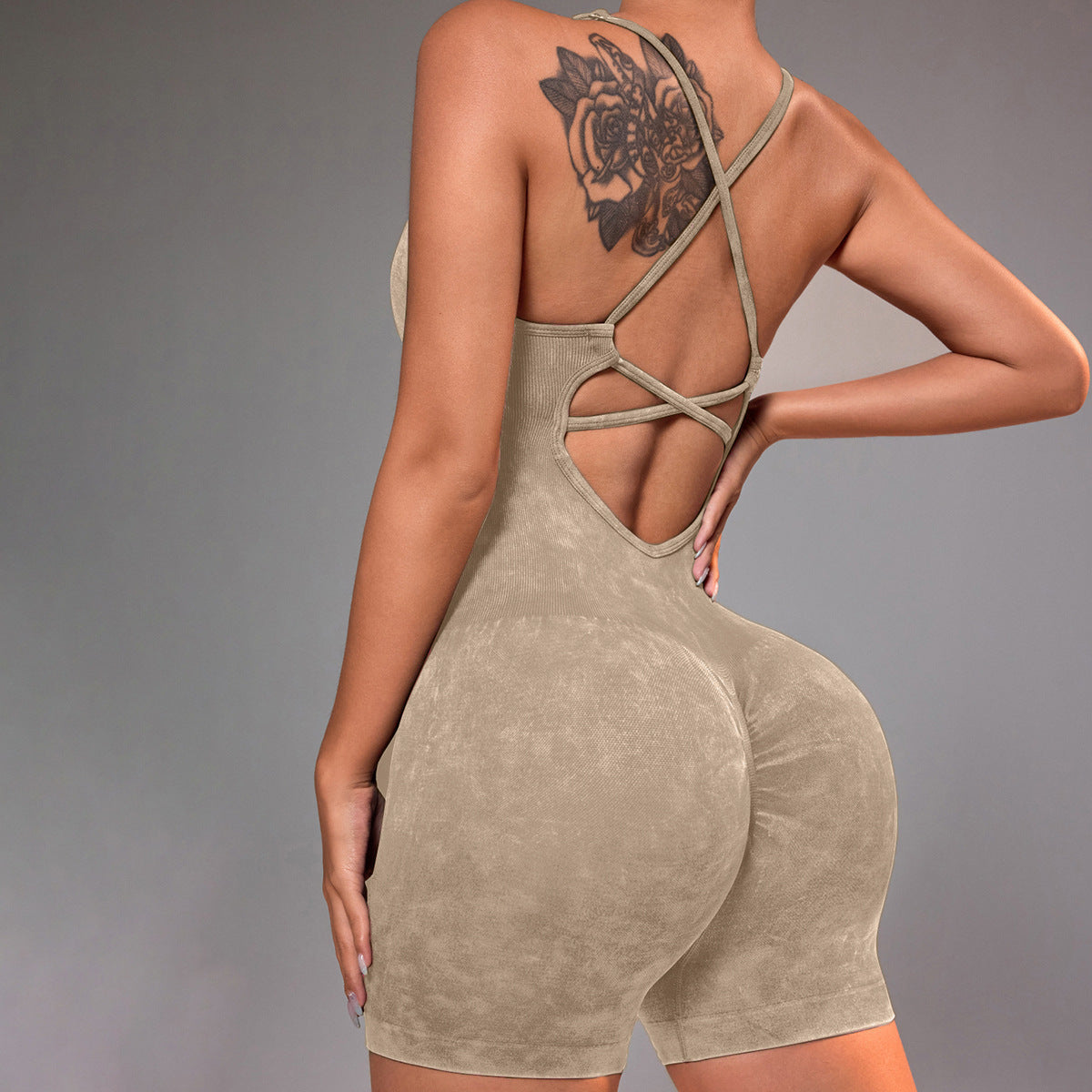 Women Fashion Backless Quick-Drying Yoga Rompers
