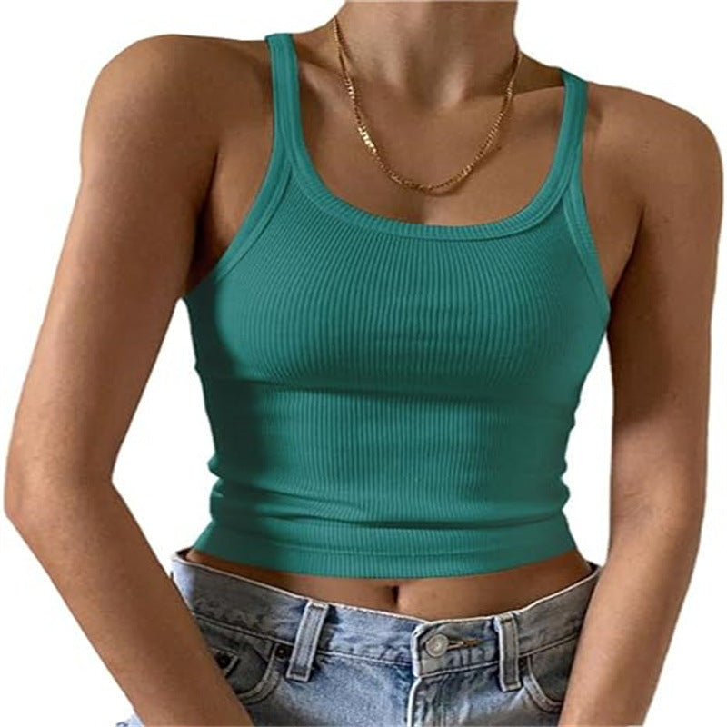 Women Fashion Sexy Solid Color Slim Camisole