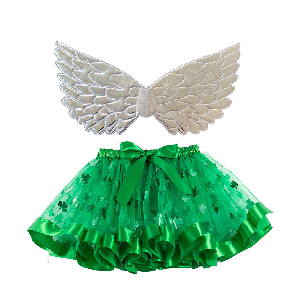 Falda tutú con alas doradas de Halloween para niñas pequeñas