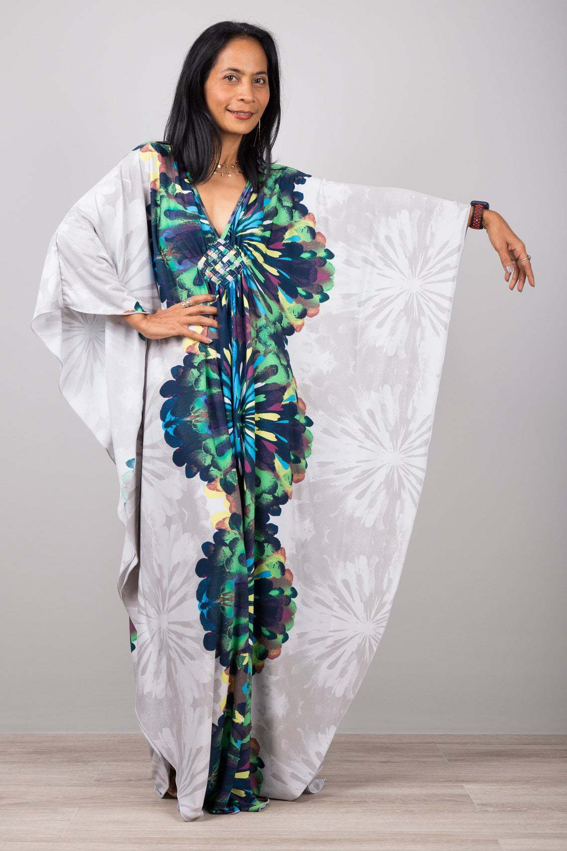 Robe de plage ample en polyester imprimé