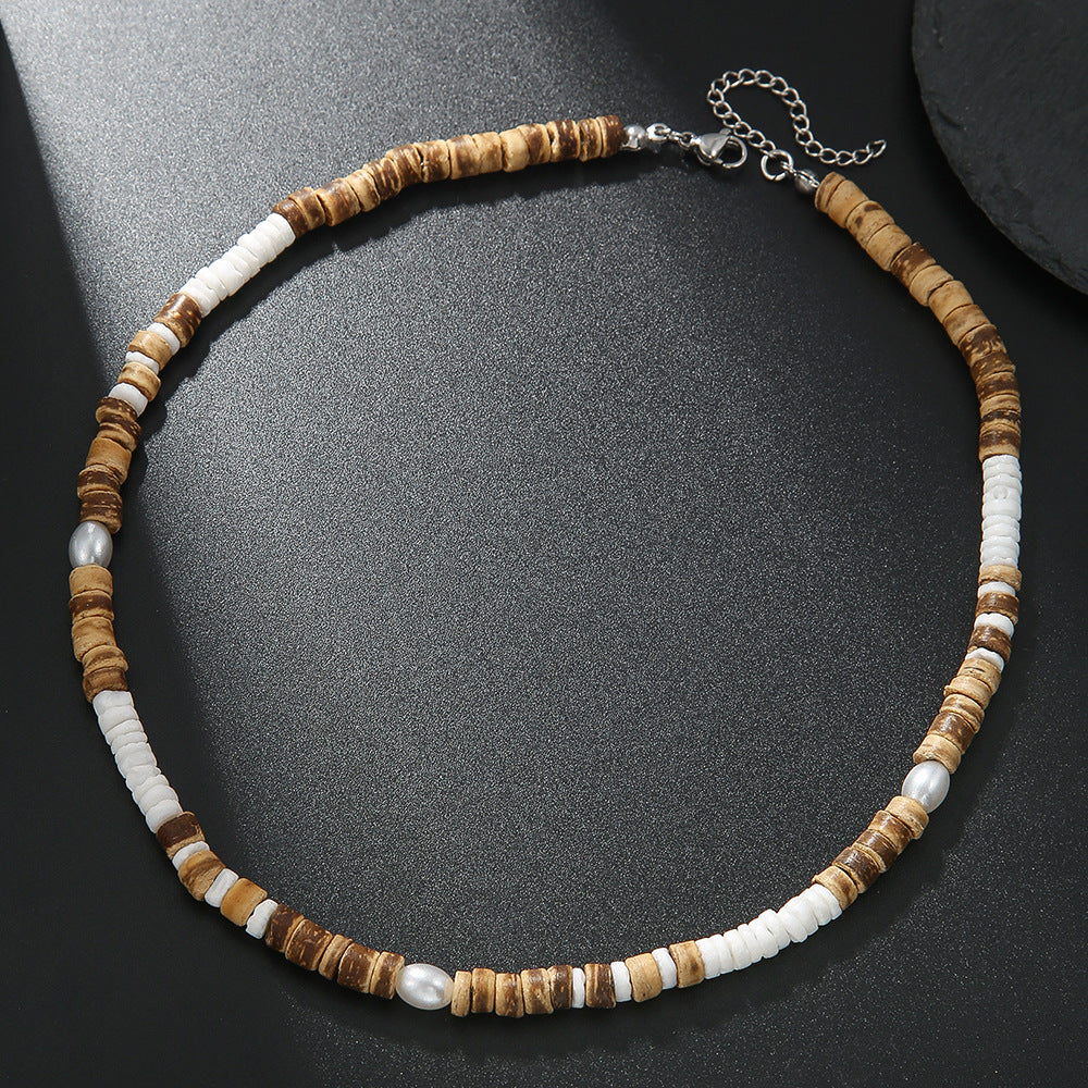 Collar de cuentas turquesas de moda para hombre