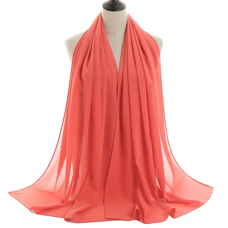 Bufanda de gasa con burbujas de color liso de verano para mujer