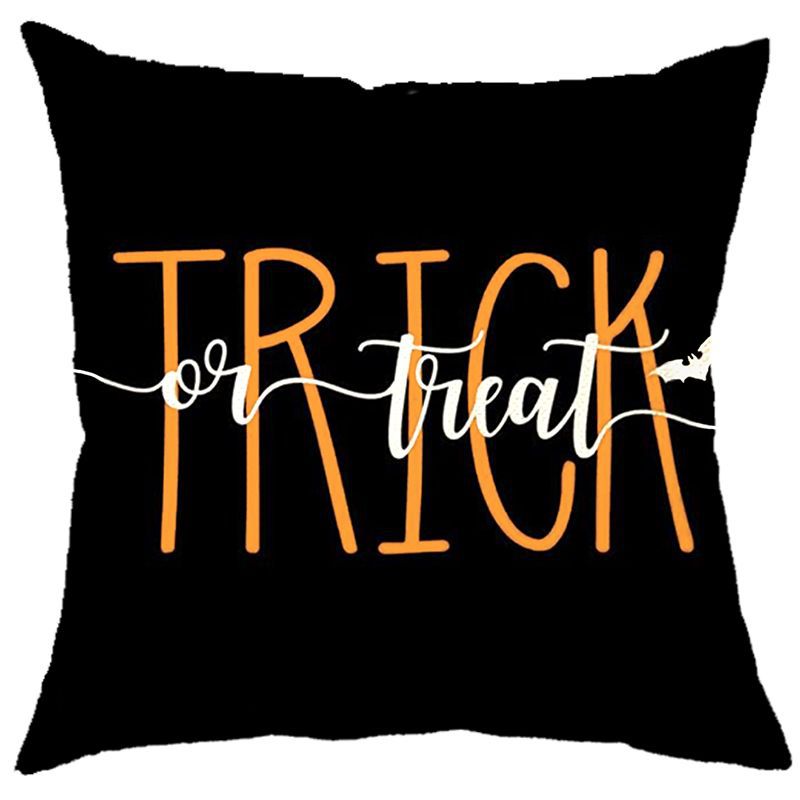 Halloween Pumpkin Skull Print Linen Sofa Cushion Cover