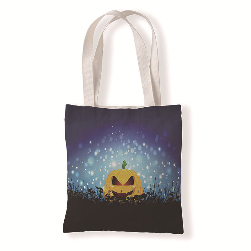 Bolsa de lona con estampado de calabaza de Halloween para uso diario