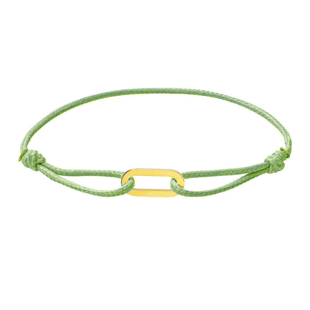 Women Fashion Simple Hand-Woven Single Ring Rope Adjustable Bracelet