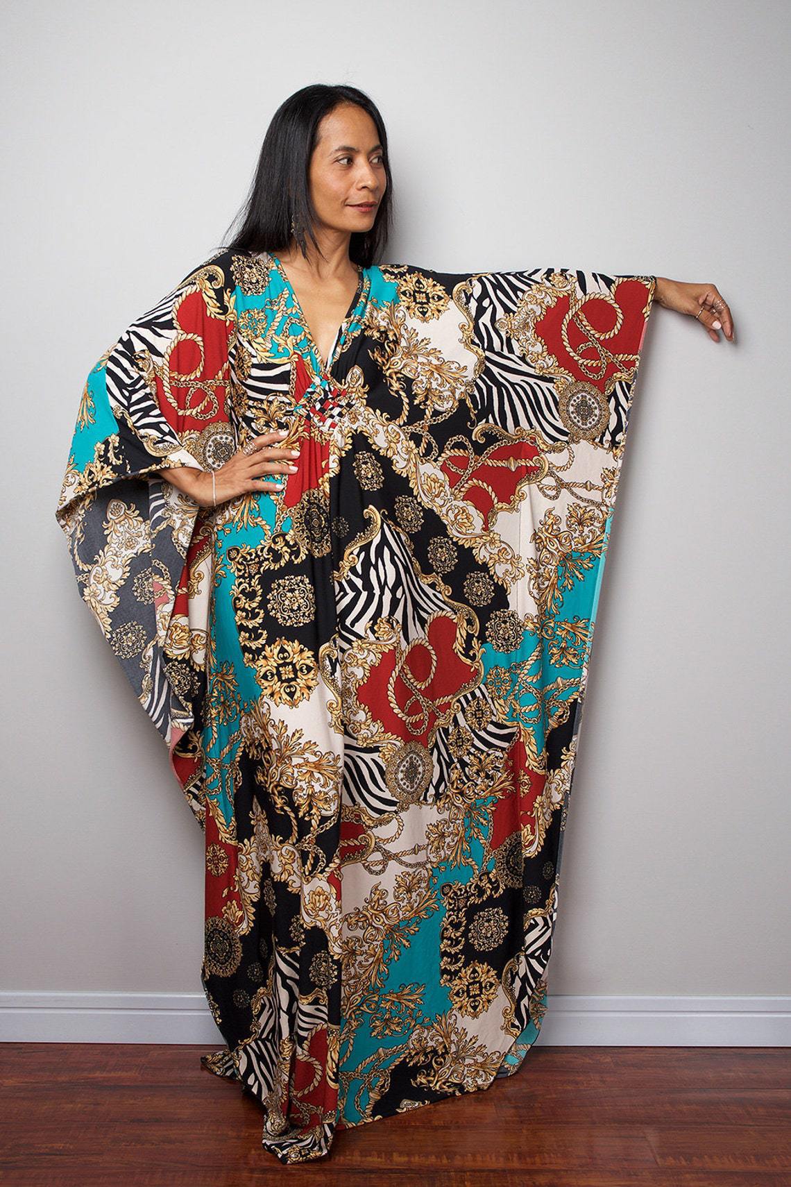 Robe de plage ample en polyester imprimé