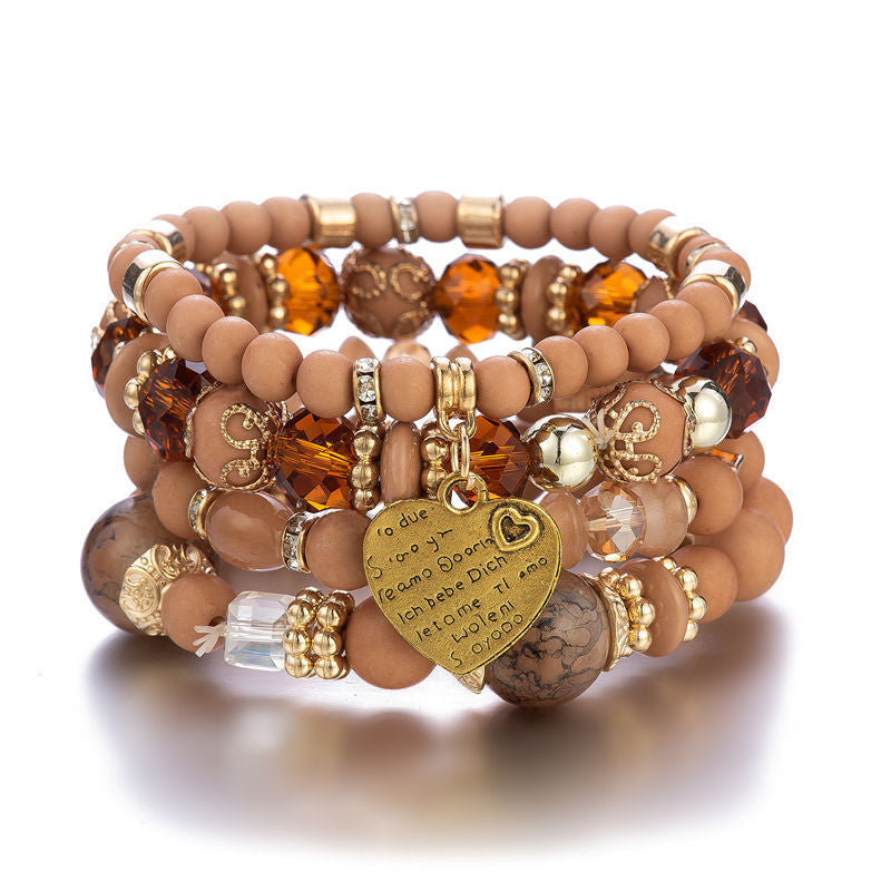 Bohemian Style Multi-Layer Wooden Beaded Bracelet