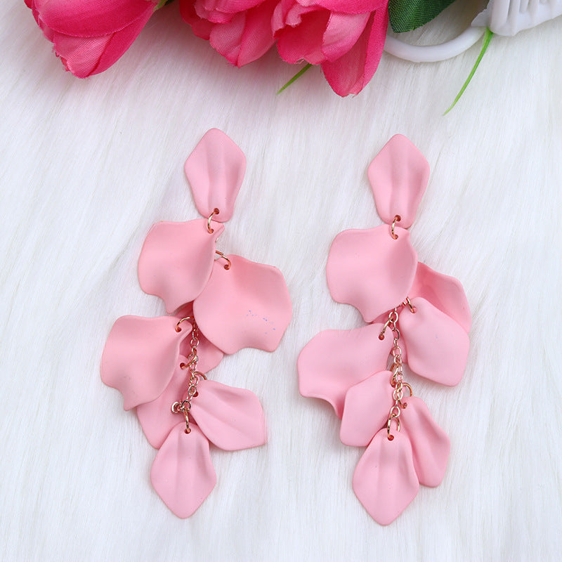 Bohemian Style Personalized Tassel Petal Earrings