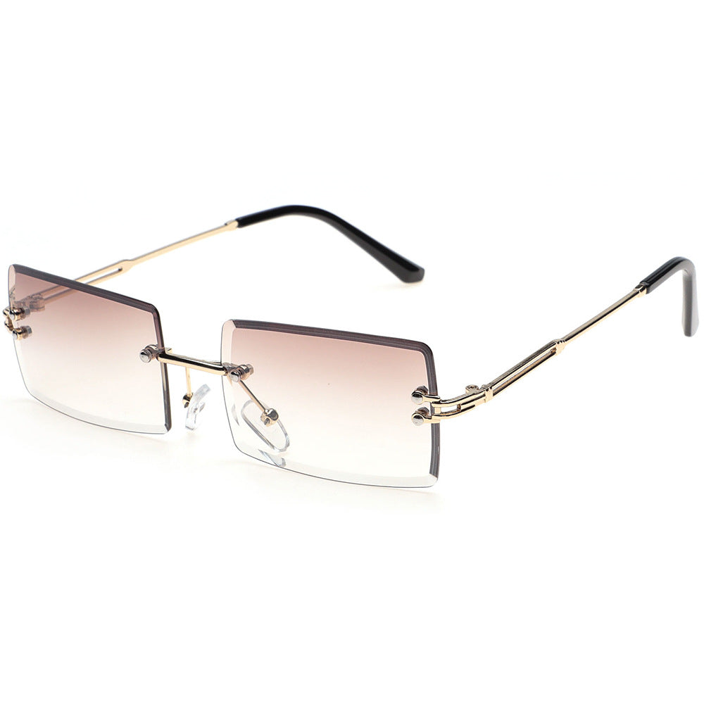 Lunettes de soleil tendance sans monture en métal