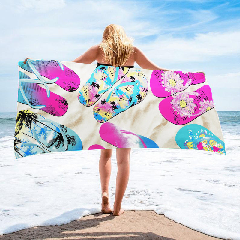 Toalla de playa de secado rápido con estampado informal de moda
