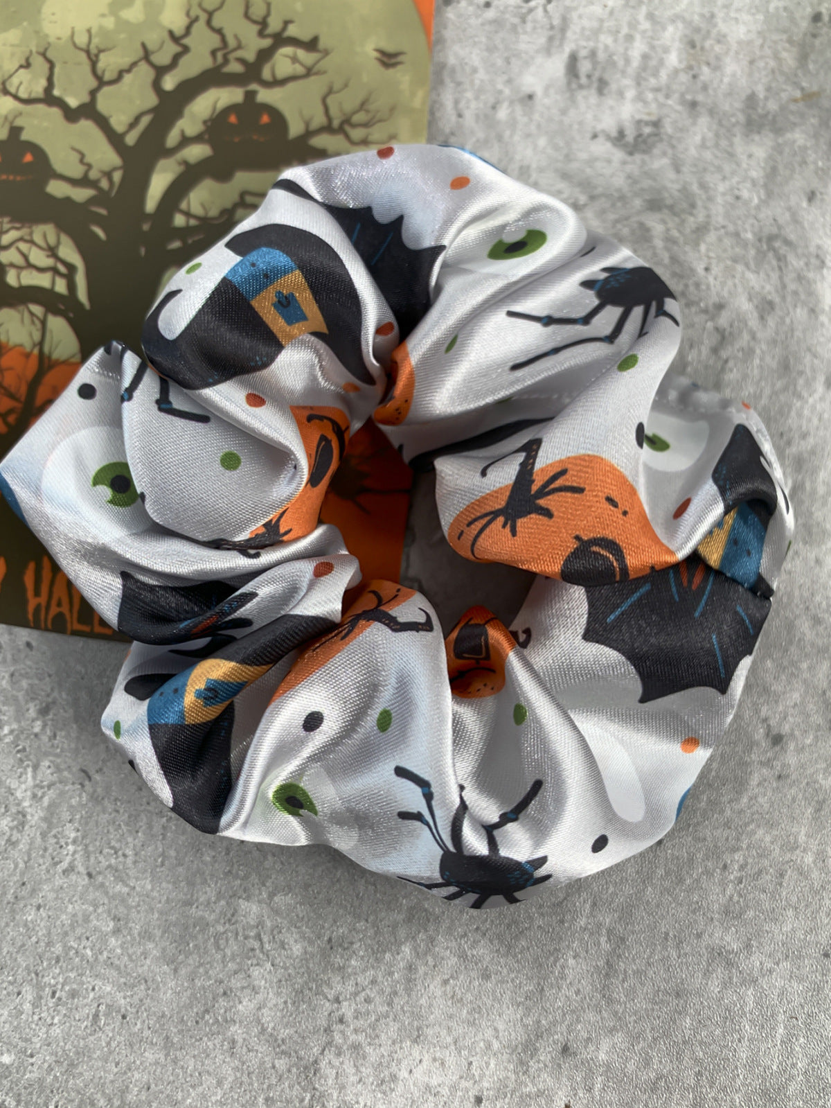 Anillo para el cabello con estampado de calaveras de Halloween