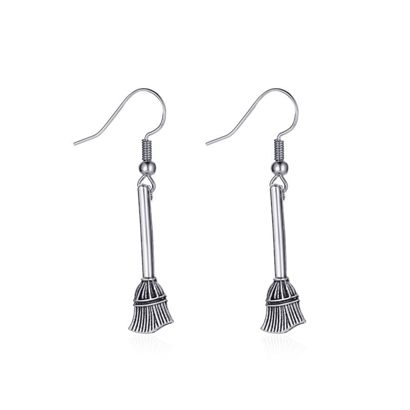 Halloween Skeleton Bat Spider Earrings Alloy Retro Style