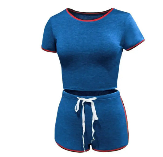 Conjunto de camiseta informal de moda para mujer con contraste de color