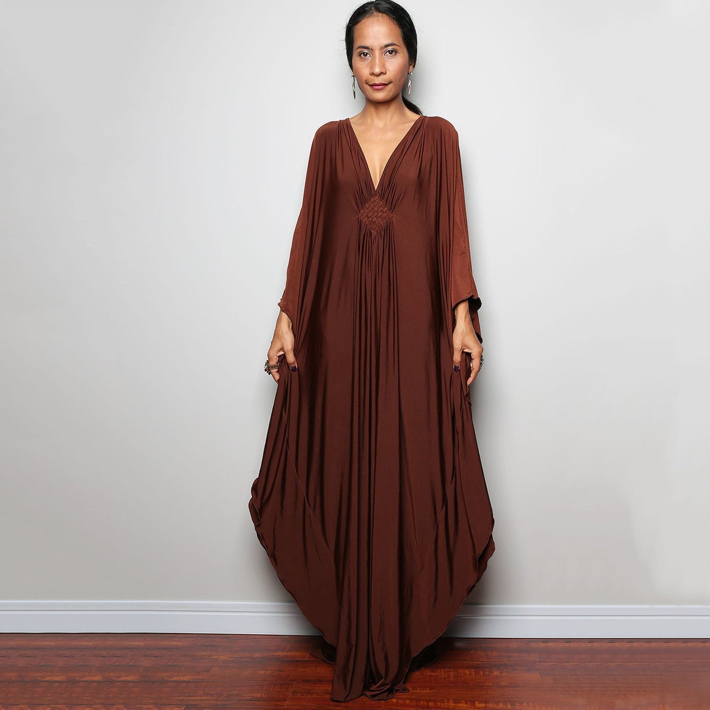 Women Polyester Loose Robe Vacation Coverup Dress