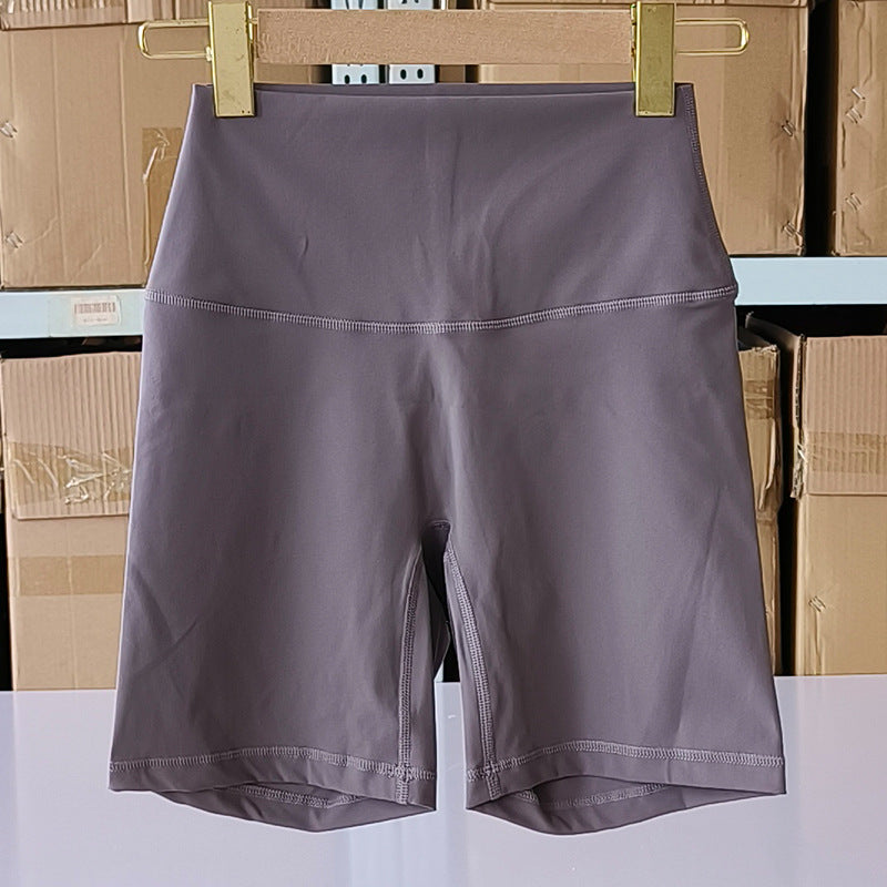 Short de yoga taille haute uni pour femme