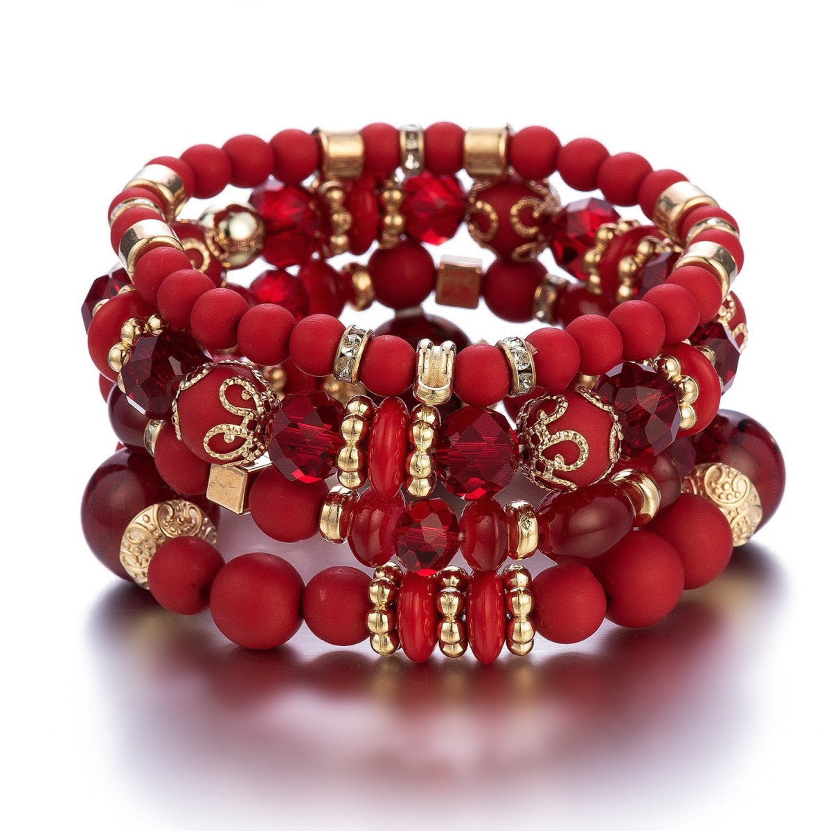 Bohemian Style Multi-Layer Wooden Beaded Bracelet