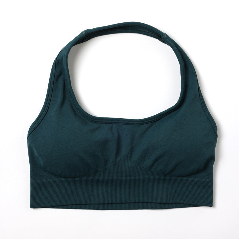 Women Fashion Solid Color Seamless Halter-Neck Bra