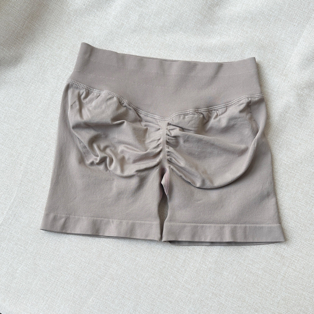 Pantalones cortos de yoga elásticos sin costuras para mujer, informales, a la moda