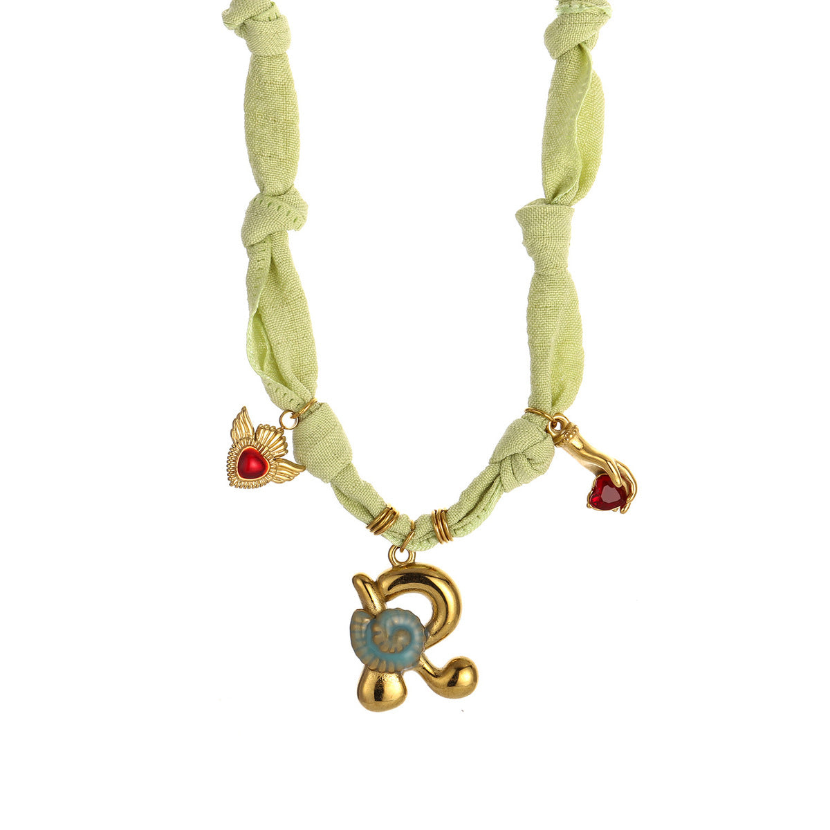 Collares de seda con colgante de letras inglesas y aceite de gota hechos a mano para mujer