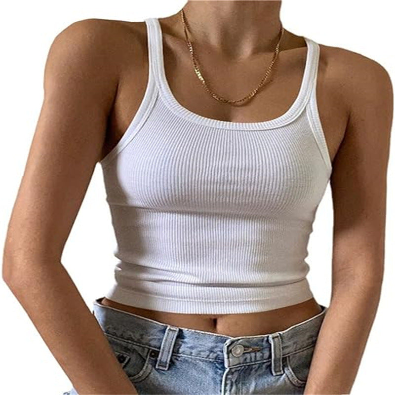 Women Fashion Sexy Solid Color Slim Camisole