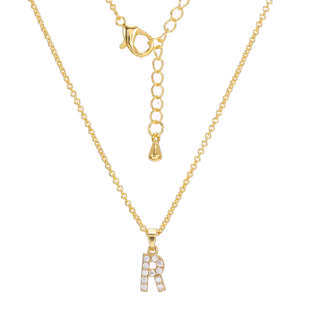 Collar con colgante de alfabeto simple a la moda para mujer