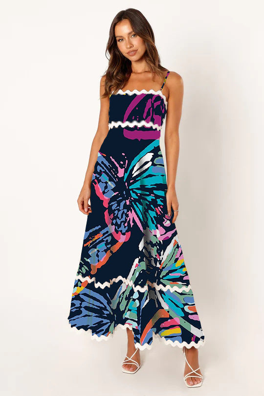 Women Casual Summer Vacation Floral Maxi Sun Dress