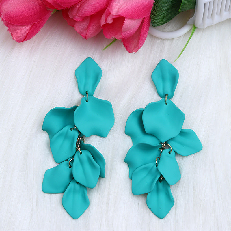 Bohemian Style Personalized Tassel Petal Earrings
