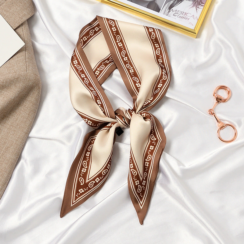 Fashion Printed Ribbon Tie Bag Handle Scarf