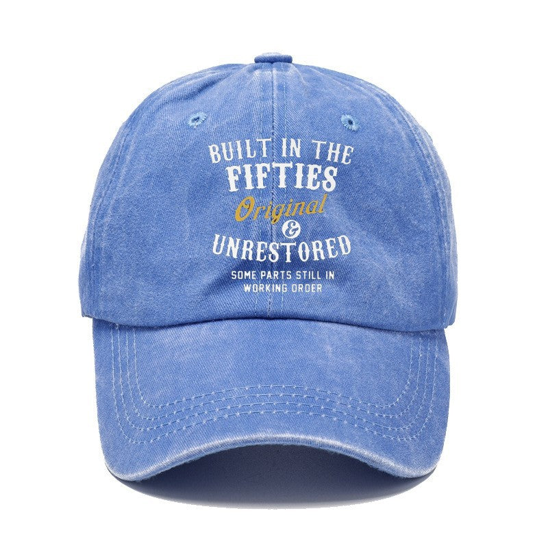 Men Women Fashion Casual Vintage Solid Color Letter Cap