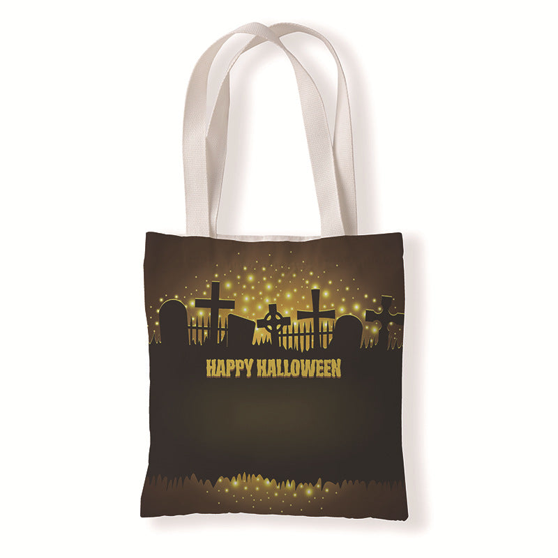 Bolsa de lona con estampado de calabaza de Halloween para uso diario