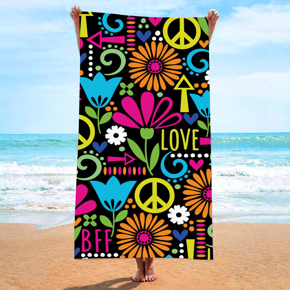 Toalla de playa de secado rápido con estampado informal de moda