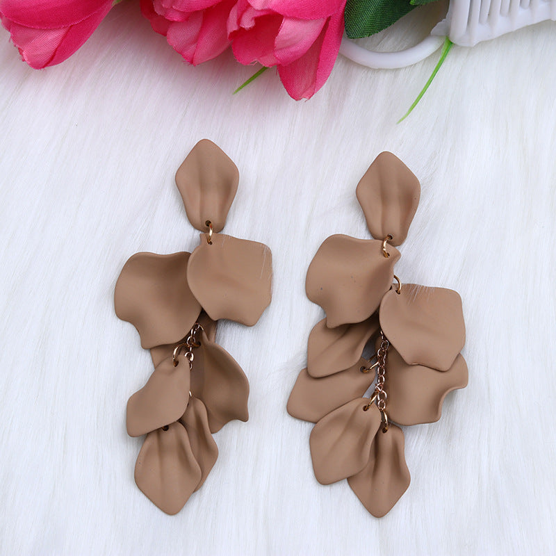 Bohemian Style Personalized Tassel Petal Earrings