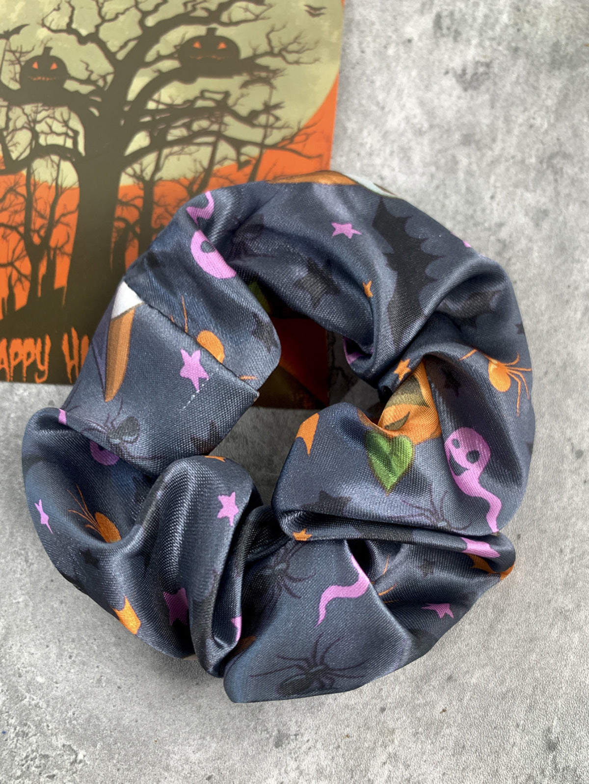 Anillo para el cabello con estampado de calaveras de Halloween