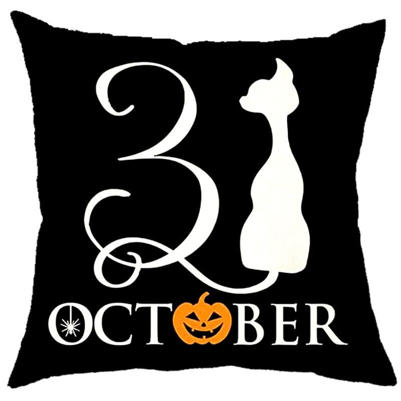 Halloween Pumpkin Skull Print Linen Sofa Cushion Cover