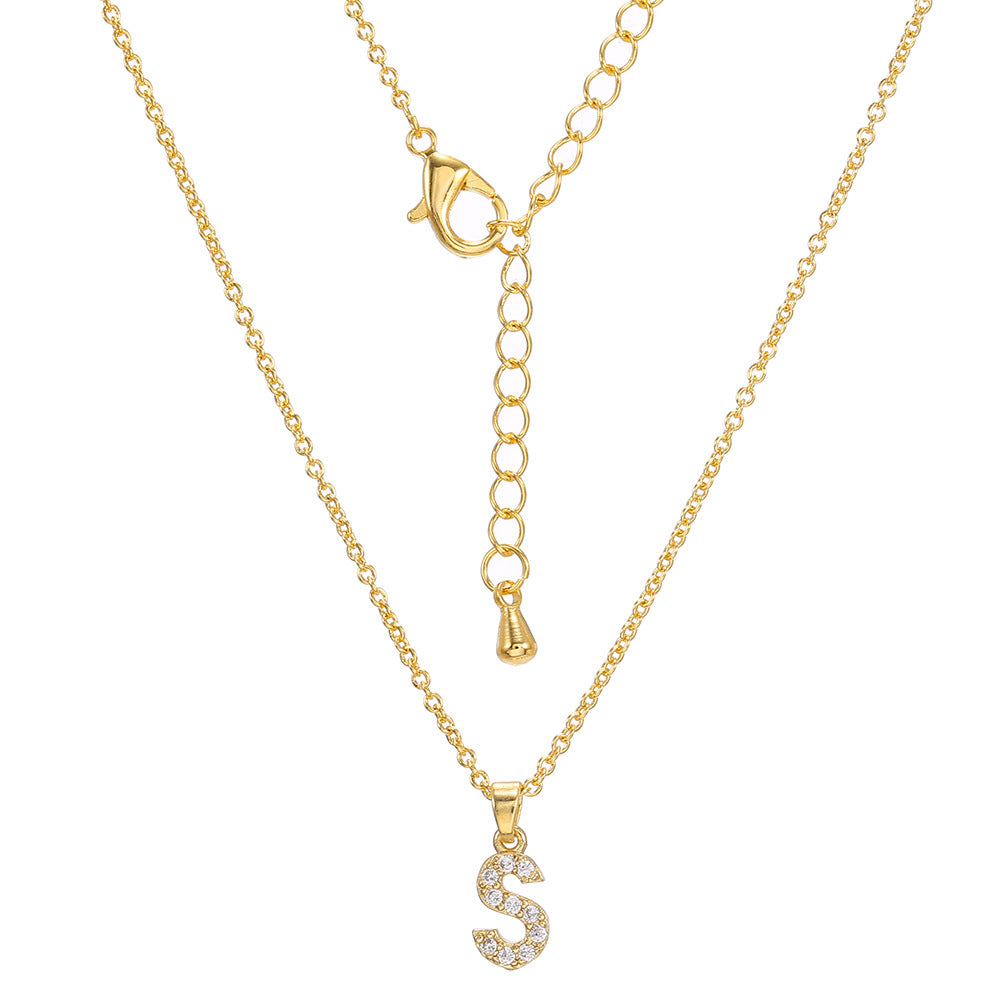 Collar con colgante de alfabeto simple a la moda para mujer