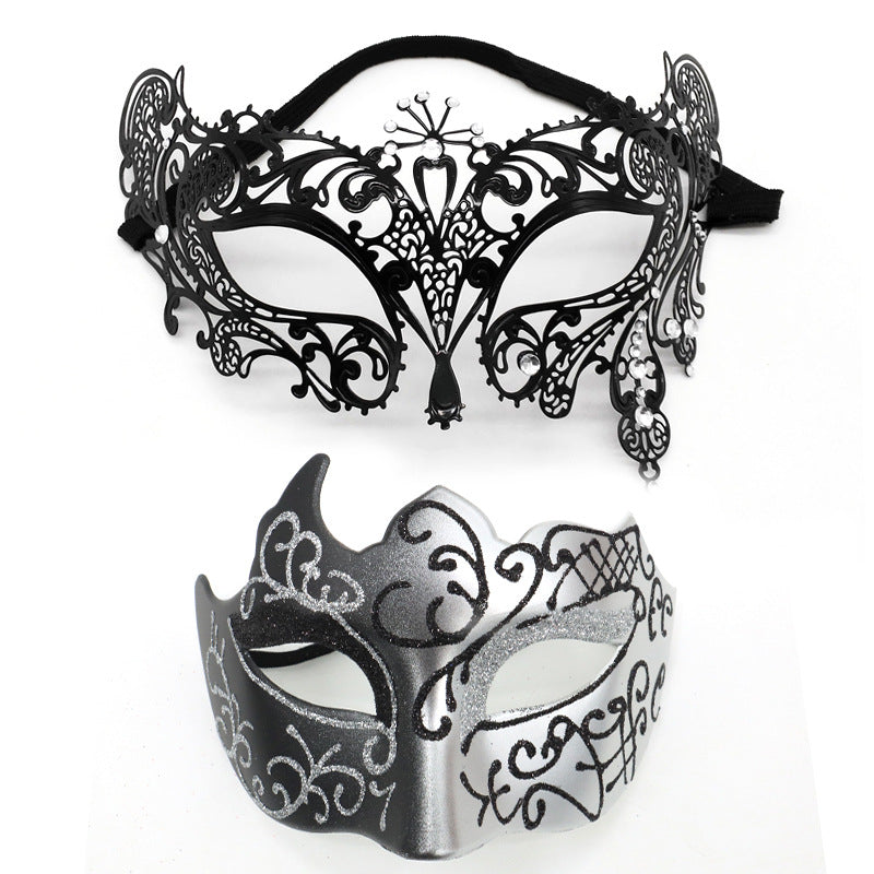 Masquerade Carnival Black Half Face Diamond Mask
