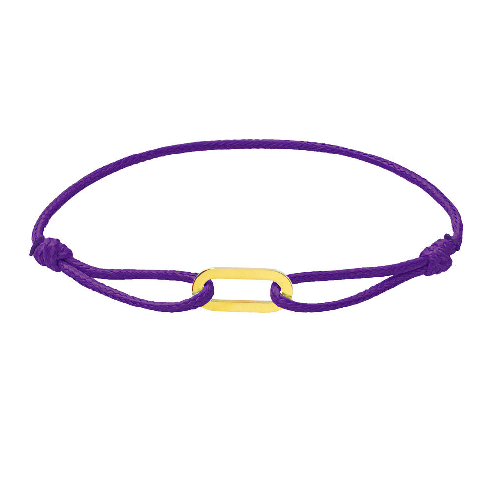 Women Fashion Simple Hand-Woven Single Ring Rope Adjustable Bracelet