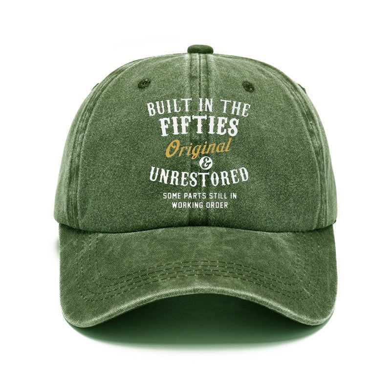 Men Women Fashion Casual Vintage Solid Color Letter Cap