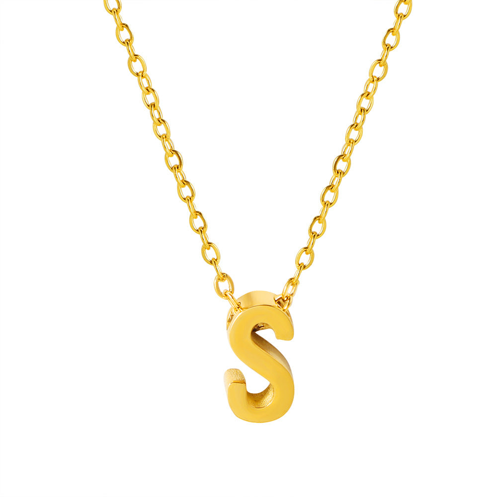 Collar con colgante de alfabeto simple a la moda para mujer