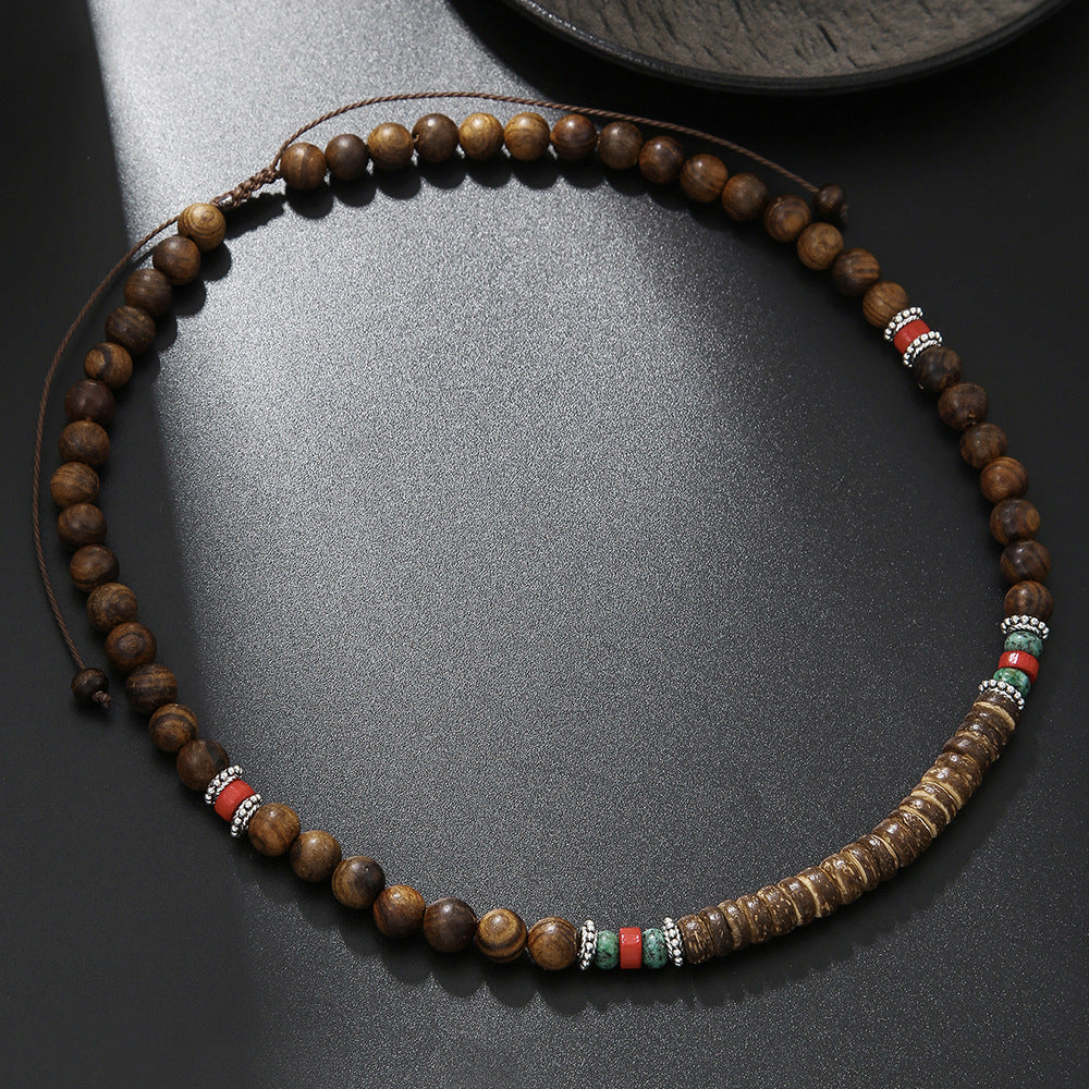 Collar de cuentas turquesas de moda para hombre
