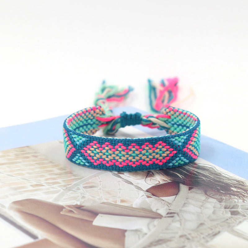 Bohemian Vintage Hand Woven Embroidery Bracelet
