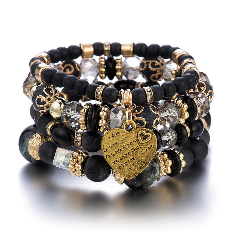 Bohemian Style Multi-Layer Wooden Beaded Bracelet