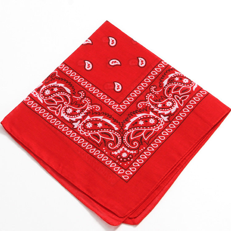 Bufanda cuadrada de algodón con estampado de anacardos para mujer, accesorio de estilo urbano